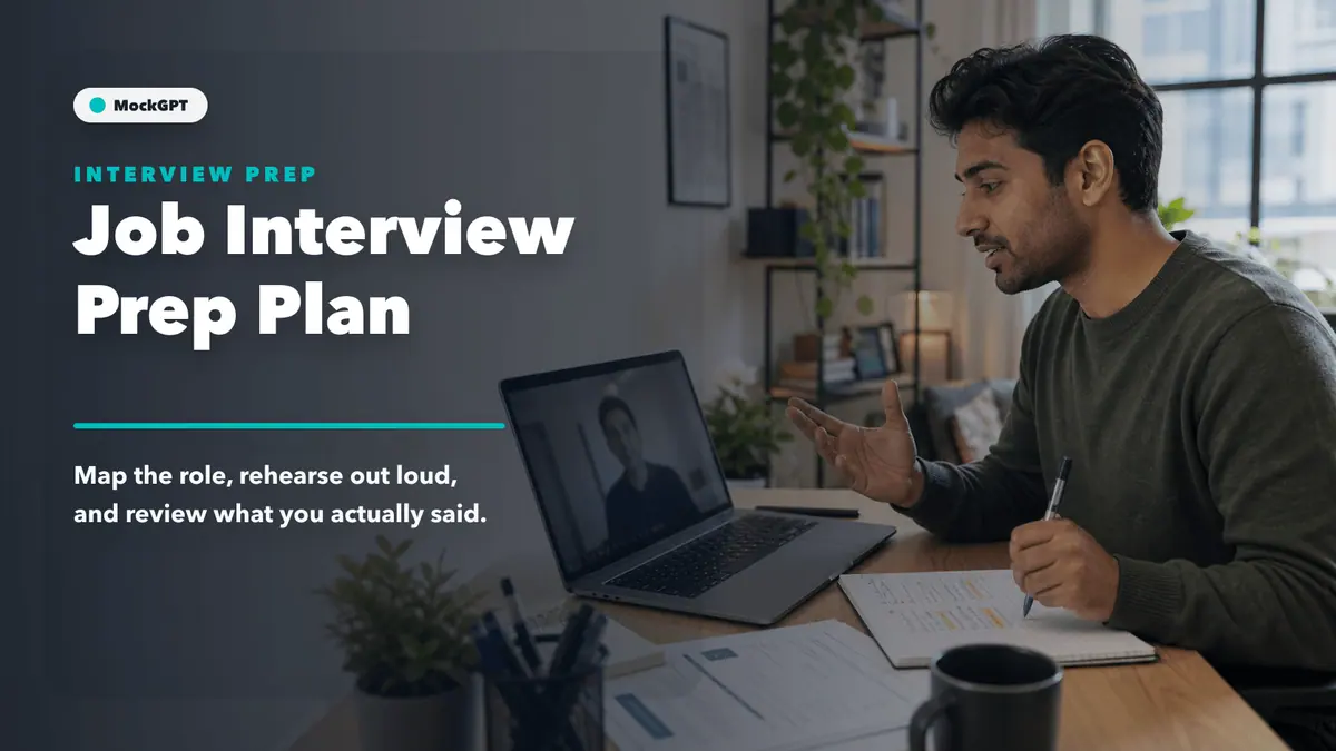 Seven-step job interview preparation plan with role evidence map story bank transcript review and final day checklist